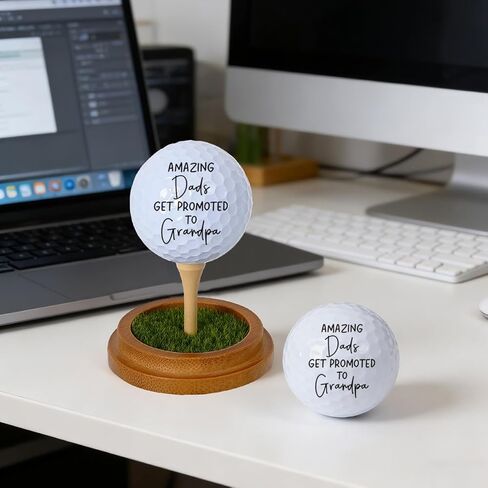 Promoted to Grandpa Pregnancy Announcement Gifts for Grandpa, Funny Pregnancy Announcement Golf Ball Golfing Gift for Grandfather, Promoted to Grandpa Golf Ball Lifelike Turf Display Stand Decor Gifts in Kuwait