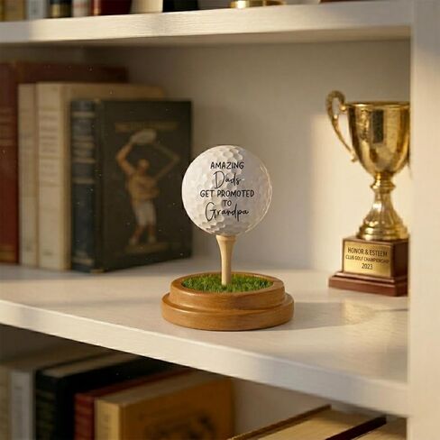 Promoted to Grandpa Pregnancy Announcement Gifts for Grandpa, Funny Pregnancy Announcement Golf Ball Golfing Gift for Grandfather, Promoted to Grandpa Golf Ball Lifelike Turf Display Stand Decor Gifts in Kuwait