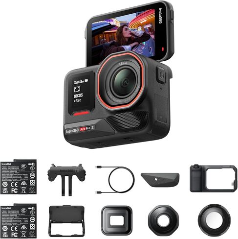 مجموعة تصوير الفيديو Insta360 Ace Pro 2 Ultimate - كاميرا حركة مقاومة للماء بدقة 8K تم تصميمها بالتعاون مع Leica، مجموعة Xplorer Grip Pro لتصوير الشوارع، عدسة سينمائية، عدسة مقربة، عدسة واسعة للغاية in Kuwait