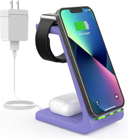 محطة شحن لاسلكية Magsafe لهاتف iPhone: حامل شاحن لاسلكي مغناطيسي معتمد من Qi2 بقدرة 15 وات 3 في 1، شاحن سريع قابل للطي لهاتف iPhone 17 16 15 14 13 12، وساعة Apple، وAirPods، وقاعدة شاحن السفر in Kuwait