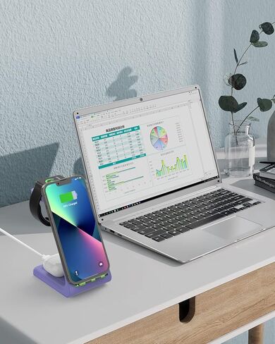 محطة شحن لاسلكية Magsafe لهاتف iPhone: حامل شاحن لاسلكي مغناطيسي معتمد من Qi2 بقدرة 15 وات 3 في 1، شاحن سريع قابل للطي لهاتف iPhone 17 16 15 14 13 12، وساعة Apple، وAirPods، وقاعدة شاحن السفر in Kuwait