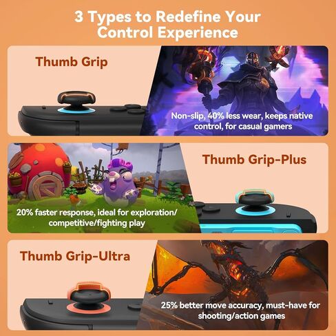 NEWDERY Thumb Grips for Nintendo Switch 2, Anti-Slip, Joycon Controller Caps, Ergonomic Design, Enhanced Gaming Grip, Comfortable & Durable, Joystick Grip Cover, Colorful, 6Pairs(12pcs) in Saudi Arabia