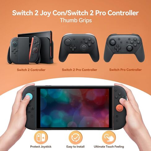 NEWDERY Thumb Grips for Nintendo Switch 2, Anti-Slip, Joycon Controller Caps, Ergonomic Design, Enhanced Gaming Grip, Comfortable & Durable, Joystick Grip Cover, Colorful, 6Pairs(12pcs) in Saudi Arabia
