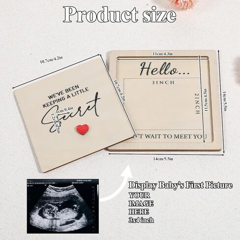 Pregnancy Announcement Box for Grandparents – Baby Coming Soon Gift with Sign, Holds 3x2 Ultrasound Photo, Surprise Reveal Keepsake for Parents-to-Be, Expecting Grandchild Memory Box in Kuwait