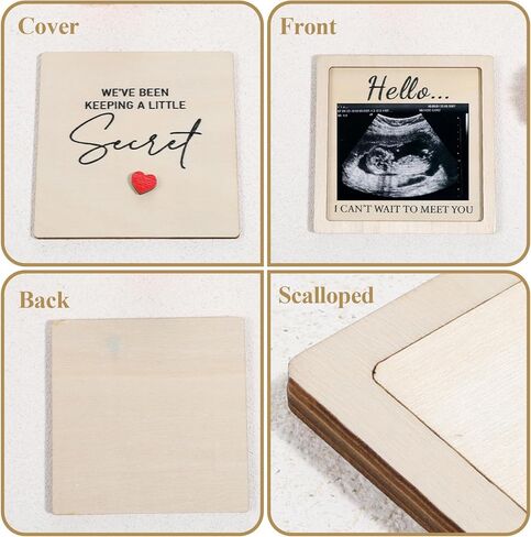 Pregnancy Announcement Box for Grandparents – Baby Coming Soon Gift with Sign, Holds 3x2 Ultrasound Photo, Surprise Reveal Keepsake for Parents-to-Be, Expecting Grandchild Memory Box in Kuwait