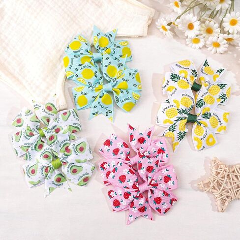 CÉLLOT 40Pcs 3 Inch Boutique Grosgrain Ribbon Pinwheel Hair Bows Alligator Clips For Girls Toddlers Accessories Teens Gifts In Pairs(Fresh Color) in Kuwait