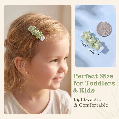 24 Pcs Flower Baby Hair Clips, 1.65 In Toddler Hair Clips for Girl Handmade Fully Lined Wrapped by Soft Fabric Cloth Toddler Kids School Age Girls Gifts in Kuwait