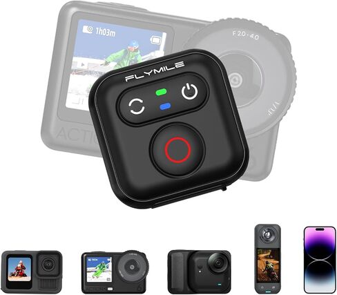 جهاز تحكم عن بعد بلوتوث لـ Insta360 X5/X4/X3/ACE Pro 2/Go 3s، جهاز تحكم ذكي مقاوم للماء بمدى 51 متر لـ GoPro Hero 13/12/11/10/9/8، لـ DJ Osmo Action 6/5 Pro/4/3/360 وملحقات الهاتف in Kuwait