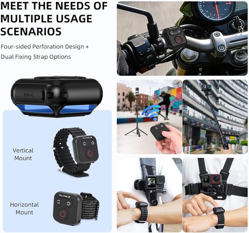 جهاز تحكم عن بعد بلوتوث لـ Insta360 X5/X4/X3/ACE Pro 2/Go 3s، جهاز تحكم ذكي مقاوم للماء بمدى 51 متر لـ GoPro Hero 13/12/11/10/9/8، لـ DJ Osmo Action 6/5 Pro/4/3/360 وملحقات الهاتف in Kuwait