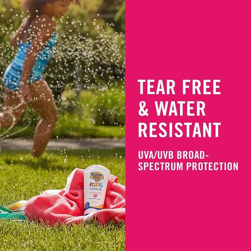 Banana Boat 100% Mineral Kids Sunscreen Lotion SPF 50, Twin Pack | Banana Boat Mineral Sunscreen for Kids, Childrens Sunblock SPF 50, Oxybenzone Free, 6Fl Oz each (Pack of 2) in Kuwait