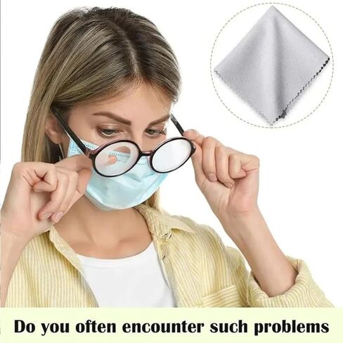 50Pcs Reusable Anti-Fog Suede Glasses Cloth Microfiber Anti-Fog Glasses Cloth Lens Mobile Phone Cleaning Wipes,14 * 15cm in Kuwait