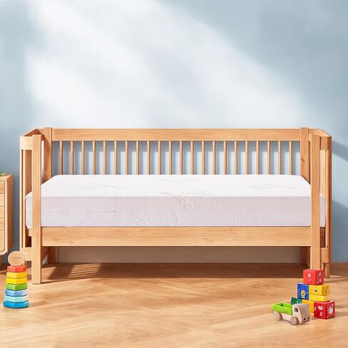 KEAWIS Memory Foam Crib & Toddler Mattress: Dual-Sided Soft Cribs mattresses for Waterproof - 52" x 27.6" x 5" - Breathable - Bamboo Toddler Bed Mattress Fits Baby and Kids in Kuwait