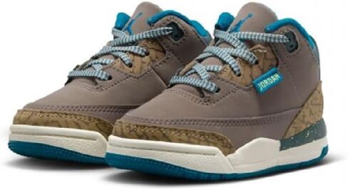 Jordan 3 Retro Baby/Toddler Shoes (Olive Grey/Khaki/Sea Glass/Green Abyss) in Kuwait