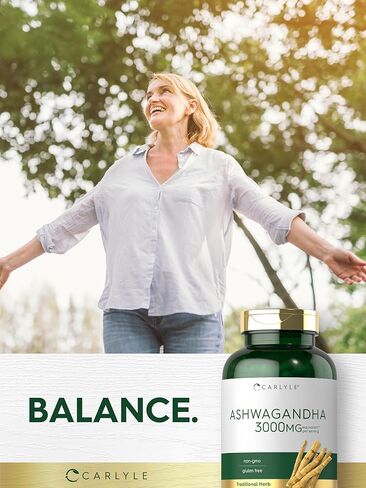 Ashwagandha Supplement 3000mg | 360 Capsules | Root Extract Supplement | Non-GMO, Gluten Free | by Carlyle in Saudi Arabia