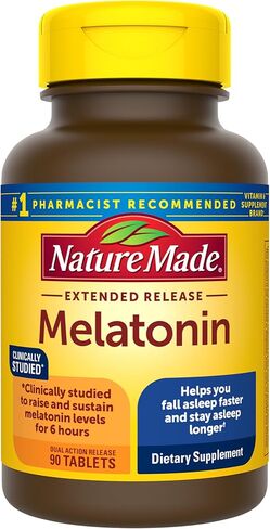 Nature Made Melatonin 4mg Extended Release Tablets, 100% Drug Free Sleep Aid for Adults, 90 Count, 90 Day Supply in Saudi Arabia