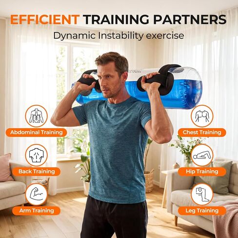 Water Weights Aqua Bag, 44 lbs - Adjustable Portable Water Weight Workout Sandbag Alternative Stability Fitness Equipment for Strength Core Balance Training Full Body Exercise Home Gym in Kuwait