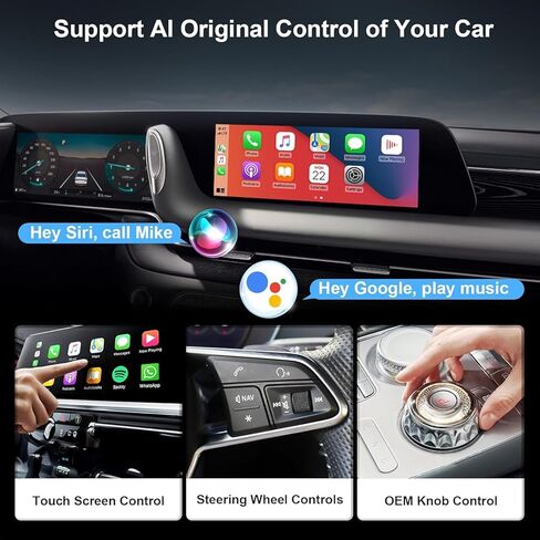 محول CarPlay اللاسلكي لـ iPhone ، لمحول Apple Carplay Wireless ، Plug & Play ، لـ iPhone iOS 10+/ for Android 11+ in Kuwait