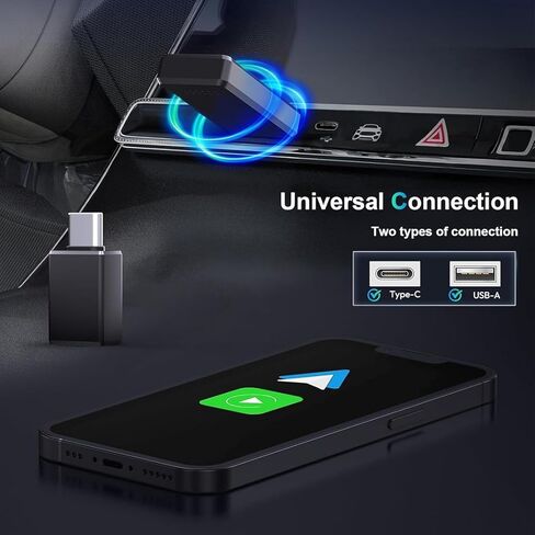 محول CarPlay اللاسلكي لـ iPhone ، لمحول Apple Carplay Wireless ، Plug & Play ، لـ iPhone iOS 10+/ for Android 11+ in Kuwait