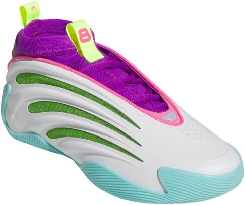 adidas Mens Harden Volume 9 Basketball Sneakers Shoes - Green, Purple, White in Kuwait