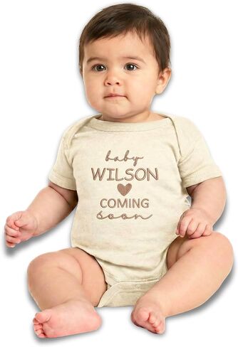 Personalized Embroidered Baby Onesies – Custom Bodysuit Gift for Pregnancy Announcement Baby Shower or First Grandchild in Kuwait