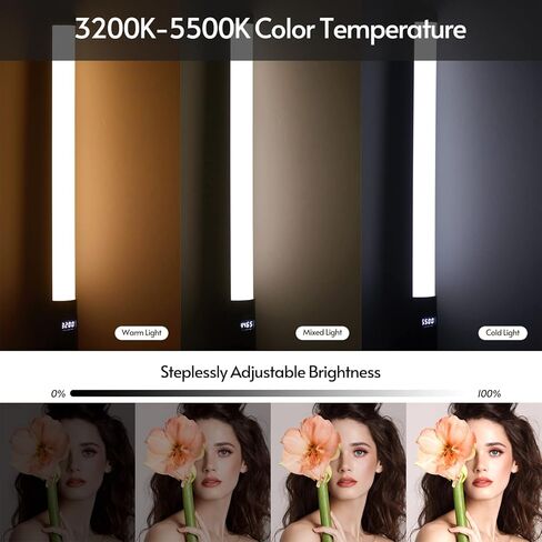 مصباح إضاءة أنبوبي LED محمول للتصوير الفوتوغرافي، مصباح LED محمول مع سطوع فائق 3200K 5500K، جهاز تحكم عن بعد وحقيبة حمل لمدونة الفيديو، والبث المباشر، والمنتج، و in Kuwait