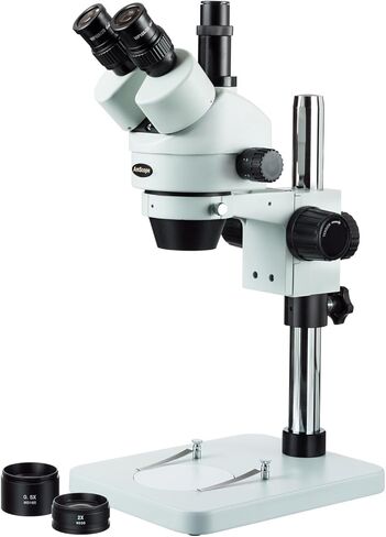 AmScope 3.5X-90X مجهر ستيريو ثلاثي العينيات مع حامل عمود الطاولة in Kuwait
