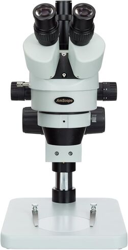 AmScope 3.5X-90X مجهر ستيريو ثلاثي العينيات مع حامل عمود الطاولة in Kuwait
