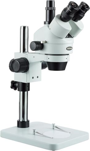 AmScope 3.5X-90X مجهر ستيريو ثلاثي العينيات مع حامل عمود الطاولة in Kuwait