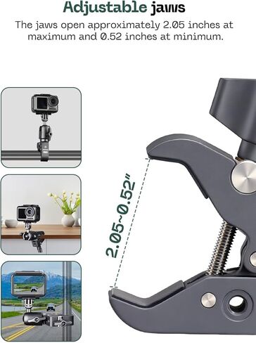 محول كرة عالمي لكاميرا الحركة FANAUE مع قاعدة مقود ومشبك قضيب قوي، مقاس B مقاس 1 بوصة متوافق مع سلسلة Gopro Hero / AKASO/DJI/كاميرا الحركة in Kuwait
