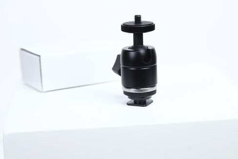 Mini Ball Head Hot Shoe Adapter, 360° Swivel 1/4" Thread Camera Mount for DSLR, Tripod, Monitor, LED Video Light & Microphone, Heavy Duty Metal Cold Shoe Bracket for Vlog & YouTube. in Kuwait