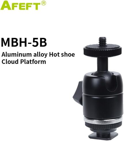 Mini Ball Head Hot Shoe Adapter, 360° Swivel 1/4" Thread Camera Mount for DSLR, Tripod, Monitor, LED Video Light & Microphone, Heavy Duty Metal Cold Shoe Bracket for Vlog & YouTube. in Kuwait