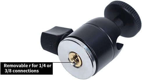 Mini Ball Head Hot Shoe Adapter, 360° Swivel 1/4" Thread Camera Mount for DSLR, Tripod, Monitor, LED Video Light & Microphone, Heavy Duty Metal Cold Shoe Bracket for Vlog & YouTube. in Kuwait