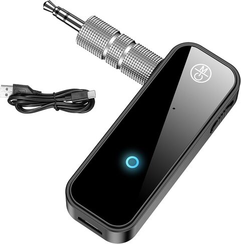 Upgraded AUX Bluetooth 5.4 Adapter for Car, 2 in 1 Wireless Bluetooth Transmitter and Receiver, 3.5mm Jack Wireless Audio Adapter Dongle for PC, TV, Headphone, Car, Home Audio Speaker, Hands-Free Call in Saudi Arabia
