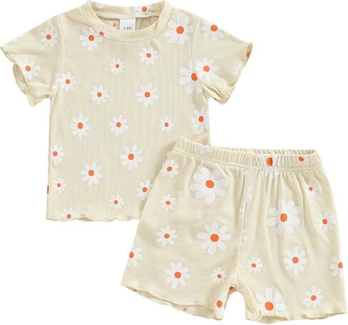 Toddler Baby Girl Summer Clothes Watermelon Print Short Sleeve Top Short Casual Outfit 3 6 12 18 Month 2T 3T 4T in Saudi Arabia