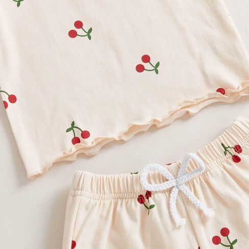 Toddler Baby Girl Summer Clothes Watermelon Print Short Sleeve Top Short Casual Outfit 3 6 12 18 Month 2T 3T 4T in Saudi Arabia