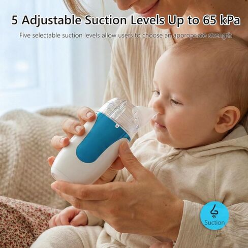 elaia 2-in-1 Electric Nasal Aspirator for Baby with Spray, Fine Mist, 5 Suction Levels up to 65kPa, BPA-Free Silicone, Quiet Nose Sucker, Portable Snot & Booger Sucker for Infants in Kuwait