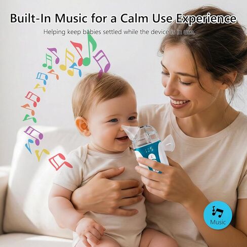 elaia 2-in-1 Electric Nasal Aspirator for Baby with Spray, Fine Mist, 5 Suction Levels up to 65kPa, BPA-Free Silicone, Quiet Nose Sucker, Portable Snot & Booger Sucker for Infants in Kuwait