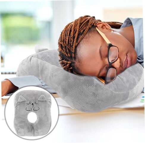 Ciieeo Ergonomic Office Nap Pillow Cute Cartoon Desk Cushion for Comfortable Resting Soft Face Down Sleeping Pillow with Down Cotton Fill for School Travel and Home Use in Kuwait