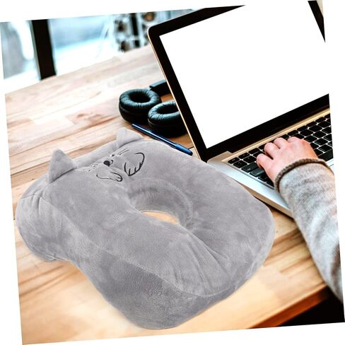 Luxshiny Ergonomic Office Desk Pillow with Arm Cartoon Gray Cat Design Soft Down Cotton Filling Breathable and Supportive Nap Pillow for Face Down Sleeping at School Work in Kuwait