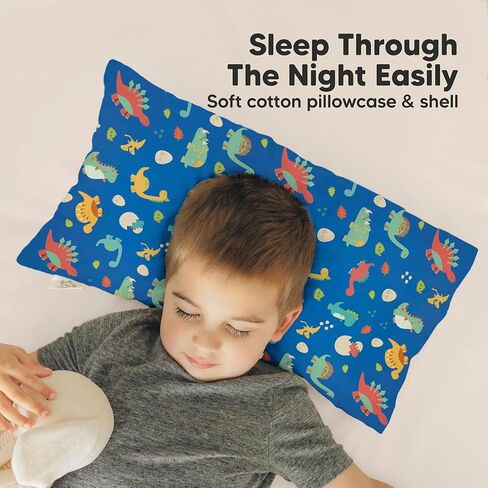 وسادة للأطفال الصغار مع كيس وسادة من KeaBabies - وسائد سرير للسفر My Little Dreamy Kids مقاس 10×18 للنوم، كيس وسادة صغير من القطن، ناعم ومسامي، يمكن غسله في الغسالة، من عمر 2-5 سنوات in Kuwait