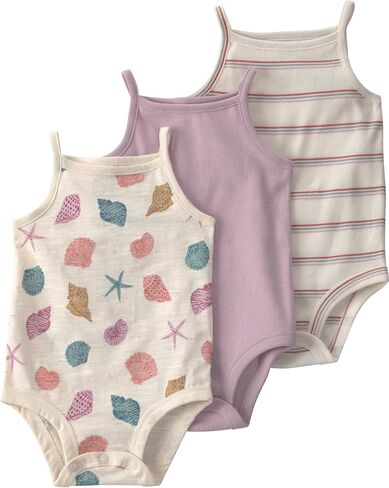 little planet by carter's Baby Girls' 3-pack Short Sleeve Bodysuits Made With Organic Cotton in Saudi Arabia