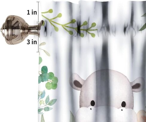 Kids Animals Curtains Valance for Baby Boys Girls Nursery Bedroom Watercolor Woodland Forest Nature Rod Pocket Hoom Decor 54x18 Inch, 1 Panel in Kuwait