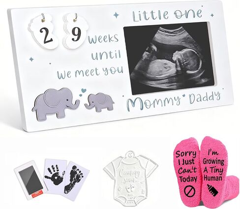Sonogram Picture Frame, Ultrasound Photo Frame for Baby Announcement with Countdown Weeks - Pregnancy Announcement Gifts for First Time Moms in Kuwait