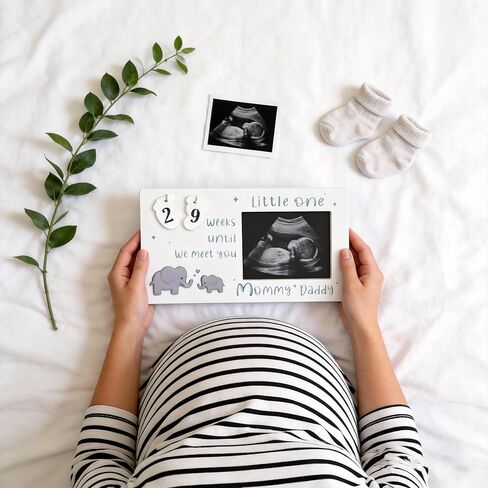 Sonogram Picture Frame, Ultrasound Photo Frame for Baby Announcement with Countdown Weeks - Pregnancy Announcement Gifts for First Time Moms in Kuwait