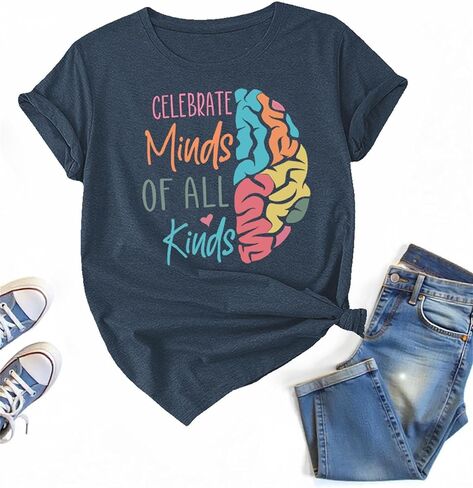 Autism Awareness T Shirt Celebrate Minds of All Kinds Tshirt in Kuwait