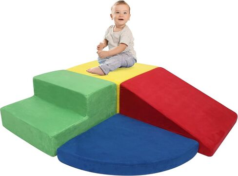 TOLEAD Foam Climbing Blocks for Toddlers 1-3, 6-Piece Soft Play Set Toddler Climbing Toys Indoor, Climb Crawl Activity Play Set in Kuwait