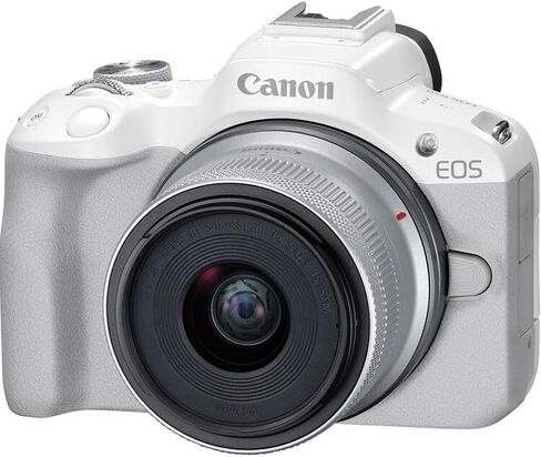 Canon EOS R50 Mirrorless Camera with 18-45mm Lens Bundle | 24.2MP APS-C Sensor, Dual Pixel CMOS AF II & 4K Video | Great for Beginners & Everyday Photography (5812C012) + 64GB Card + Bag + More in Kuwait