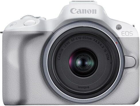 Canon EOS R50 Mirrorless Camera with 18-45mm Lens Bundle | 24.2MP APS-C Sensor, Dual Pixel CMOS AF II & 4K Video | Great for Beginners & Everyday Photography (5812C012) + 64GB Card + Bag + More in Kuwait