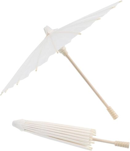 MERRYHAPY 2-Pack Blank Paper Umbrellas with Wooden Handles 11.81In DIY Parasol for Wedding Photography Home Party Decoration in Kuwait