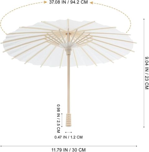 MERRYHAPY 2-Pack Blank Paper Umbrellas with Wooden Handles 11.81In DIY Parasol for Wedding Photography Home Party Decoration in Kuwait